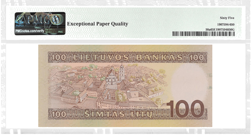2000 Lietuva 500 litu banknote PCGS GEM UNC 66 (2)