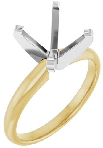 Sužadėtuvių Žiedas „Solitaire“ 14k yellow/white gold Round 9.5mm (1)