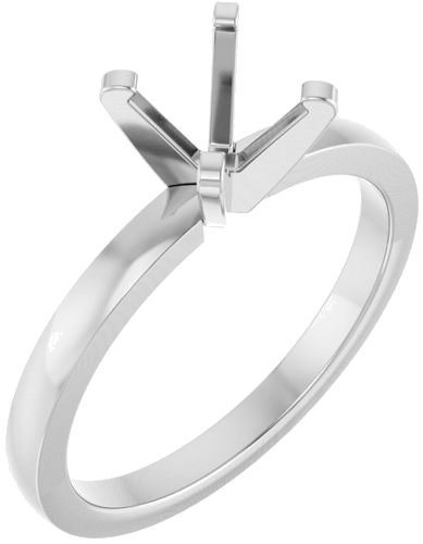 Sužadėtuvių Žiedas „Solitaire“ 585 Baltojo Aukso Round 6.5mm (1)