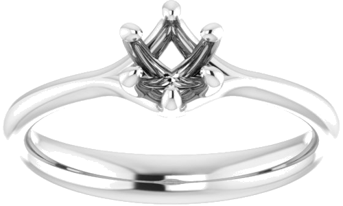 14K White 4.8 mm Round Engagement Ring Mounting (3)