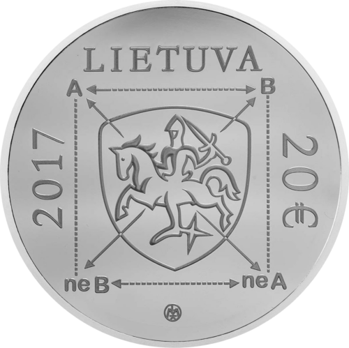 2017 Algirdas Julius Greimas, Литва, сребърна монета от 20 евро (2)