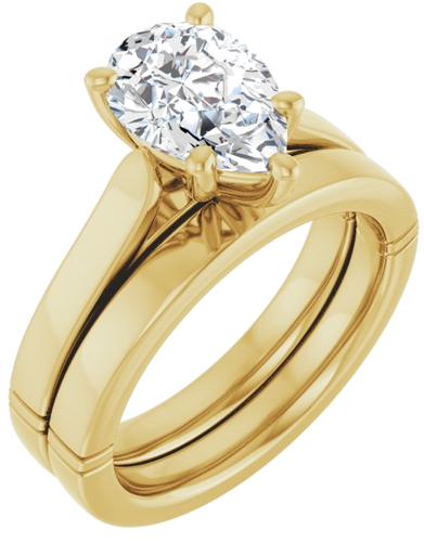 Sužadėtuvių Žiedas „Solitaire“ 14k yellow gold Pear 10mm x 7mm (6)