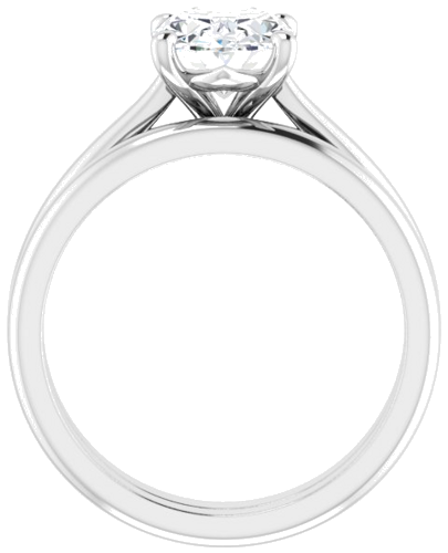 Sužadėtuvių Žiedas „Solitaire“ 10k white gold Oval 9mm x 7mm (7)