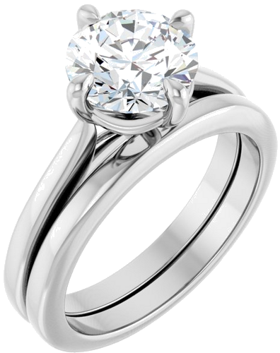 Sužadėtuvių Žiedas „Solitaire“ 14k white gold Round 8mm (6)