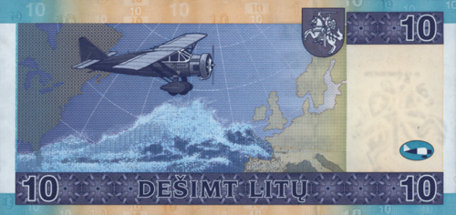 10 litų Darius ir Girėnas banknotas Lietuva (2)