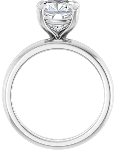 14K White 8x8 mm Cushion Solitaire Engagement Ring Mounting (7)