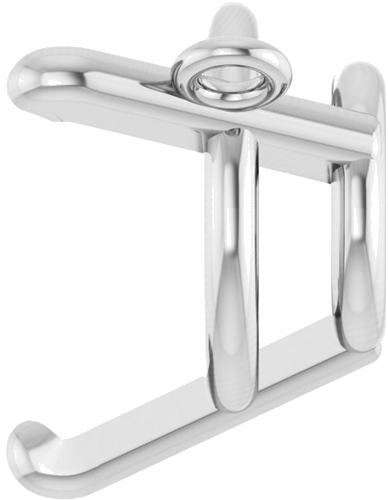 Pakabukas „Round 3-Prong“ 585 Baltojo Aukso Round 8mm (3)