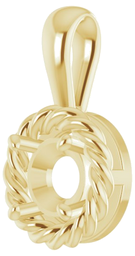 14K Yellow  5.5 mm Round Pendant Mounting (2)