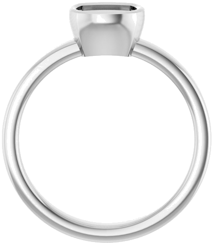 Sužadėtuvių Žiedas „Bezel-Set Solitaire“ 14k white gold Cushion 6mm (2)