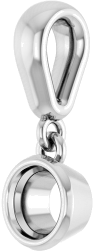 Pakabukas „Bezel-Set Charm“ 10k white gold Round 4.1mm (2)