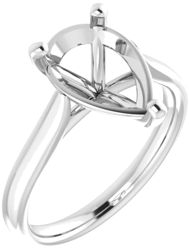 Platinum 12x8 mm Pear Engagement Ring Mounting (1)