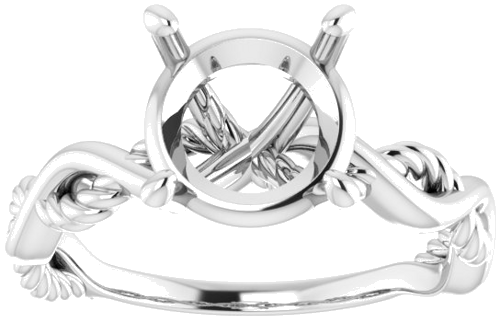 Sužadėtuvių Žiedas „Solitaire Infinity-Inspired“ 14k white gold Round 8.8mm (3)