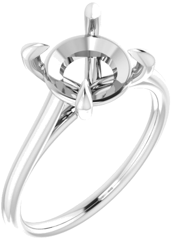 Sužadėtuvių Žiedas „Solitaire“ 585 Baltojo Aukso Round 9mm (1)