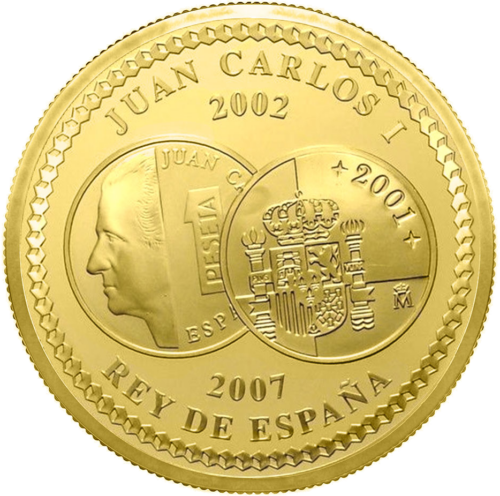 2007 Хуан Карлос Испания 5-летие введения евро 400 евро золотая монета (2)