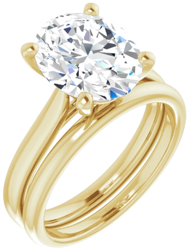 14K Yellow 11x9 mm Oval Engagement Ring Mounting (6)