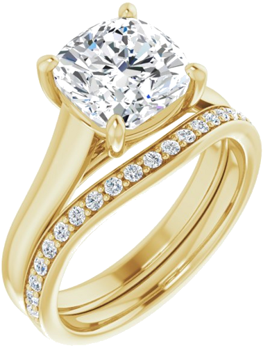 Sužadėtuvių Žiedas „Solitaire“ 14k yellow gold Cushion 8mm (6)