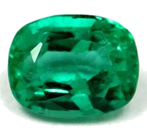 0.6 carat GREEN Cushion Smaragdas (1)