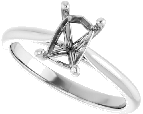 Sužadėtuvių Žiedas „Solitaire“ 585 Baltojo Aukso Emerald 7mm x 5mm (5)