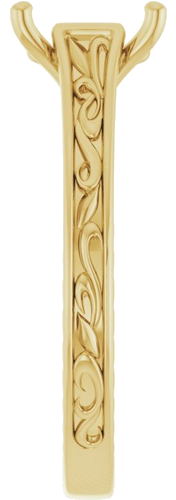 Sužadėtuvių Žiedas „Solitaire Scroll“ 14k yellow gold Emerald 7mm x 5mm (4)