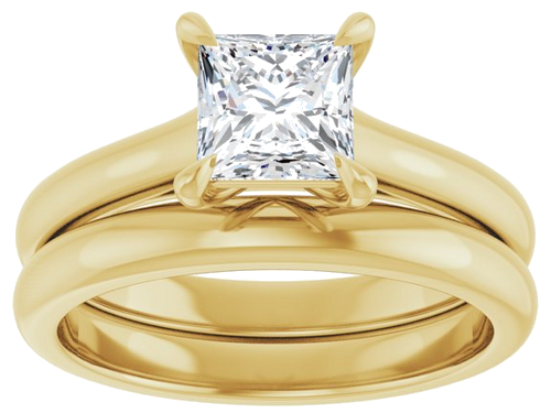 Sužadėtuvių Žiedas „Claw-Prong“ 10k yellow gold Square 5.5mm (8)