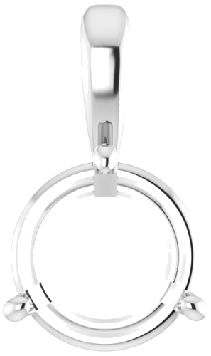 14K White 9.5 mm Round 3-Prong Pendant Mounting (1)