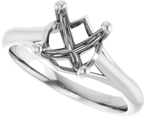 Sužadėtuvių Žiedas „Solitaire“ 585 Baltojo Aukso Cushion 7mm (5)