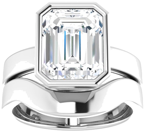 14K White 10x8 mm Emerald Solitaire Engagement Ring Mounting (8)