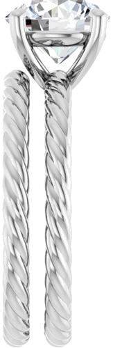 Sužadėtuvių Žiedas „Solitaire Rope“ 14k white gold Round 8mm (9)