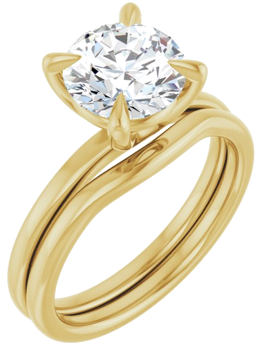 Sužadėtuvių Žiedas 14k yellow gold Round 8mm (6)
