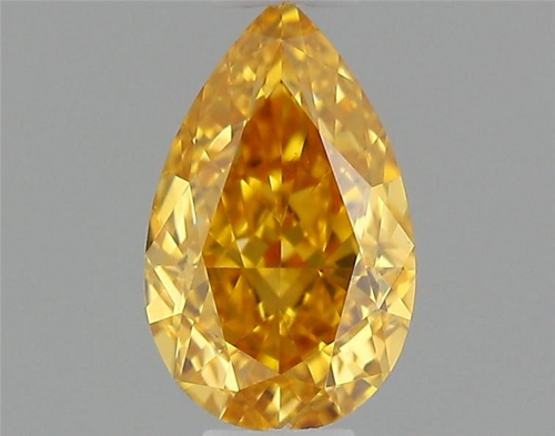 0.3 carat Fancy Vivid Yellow-VVS2 Natūralus Pear Deimantas (1)