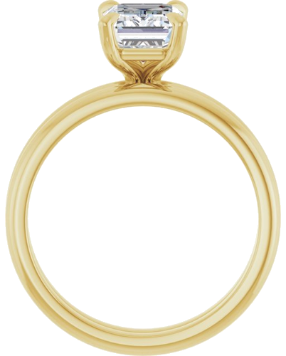 18K Yellow  8x6 mm Emerald Solitaire Engagement Ring Mounting (7)