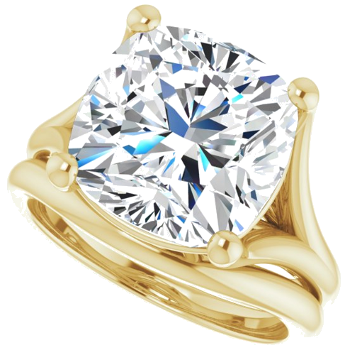 Sužadėtuvių Žiedas „Solitaire“ 14k yellow gold Cushion 11mm (10)