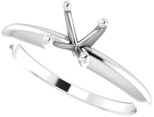 Sužadėtuvių Žiedas „Solitaire“ 585 Baltojo Aukso Round 5.7mm x 6mm (5)