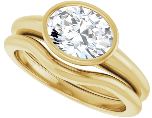 Sužadėtuvių Žiedas „Bezel-Set Solitaire“ 14k yellow gold Oval 8.5mm x 6.5mm (10)