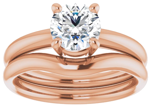 Sužadėtuvių Žiedas „Solitaire“ 14k rose gold Round 6.5mm (8)