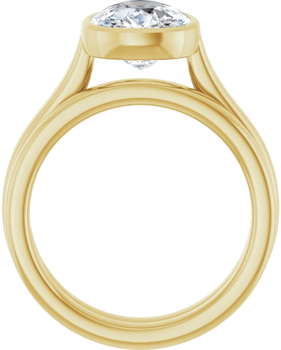 Sužadėtuvių Žiedas „Bezel-Set Solitaire“ 14k yellow gold Elongated Cushion 10mm x 8mm (7)