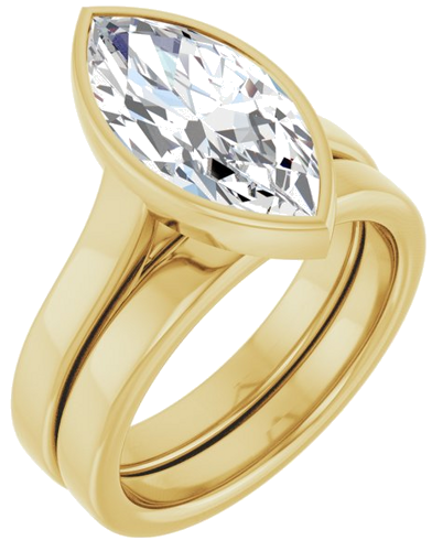 Sužadėtuvių Žiedas „Bezel-Set Solitaire“ 14k yellow gold Marquise 15mm x 7.5mm (6)