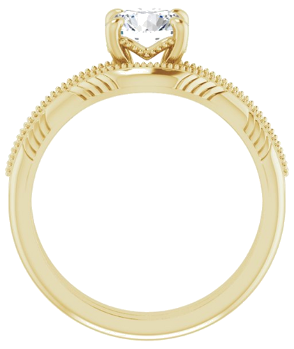 14K Yellow 6.5 mm Round Solitiare Engagement Ring Mounting (7)