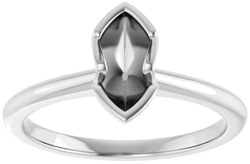 Sužadėtuvių Žiedas „Half-Bezel“ 14k white gold Marquise 8mm x 4.5mm (3)