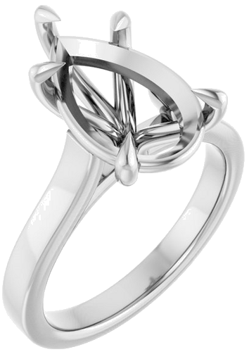 Sužadėtuvių Žiedas „Claw-Prong“ 14k white gold Pear 14mm x 9mm (1)