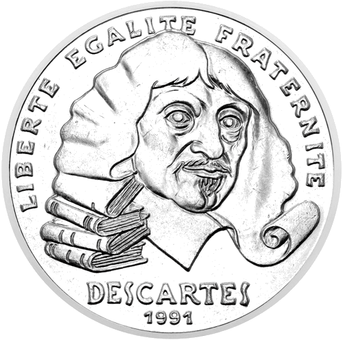 100 franki Renē Dekarts 1991 Francija sudraba monēta (1)