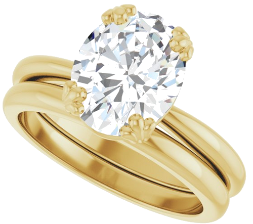 Sužadėtuvių Žiedas „Solitaire“ 14k yellow gold Oval 10mm x 8mm (10)