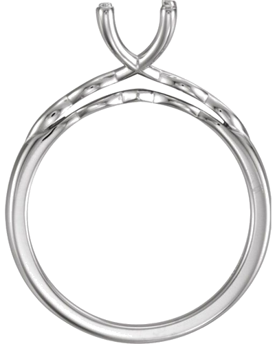 Sužadėtuvių Žiedas „Solitaire Sculptural“ 14k white gold Round 7.4mm (2)