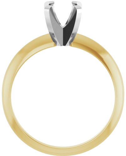 14K Yellow White 7 x 5 mm Oval Solitaire Engagement Ring Mounting (2)