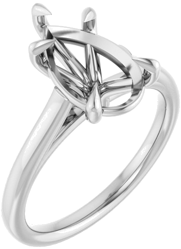 Sužadėtuvių Žiedas „Claw-Pong“ 14k white gold Pear 12mm x 7.5mm (1)