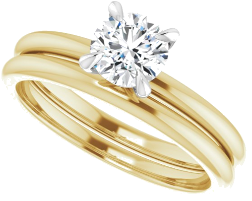 Sužadėtuvių Žiedas „Solitaire“ 14k yellow/white gold Round 5.5mm (10)