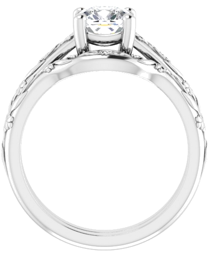 Sužadėtuvių Žiedas „Solitaire“ 585 Baltojo Aukso Cushion 6mm (7)