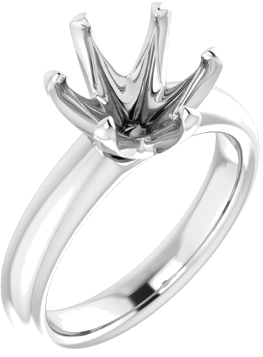 14K White 9.4 mm Round Engagement Ring Mounting (1)