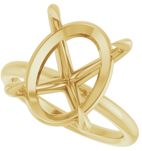 Sužadėtuvių Žiedas „Claw-Prong Solitaire“ 14k yellow gold Oval 16mm x 12mm (5)
