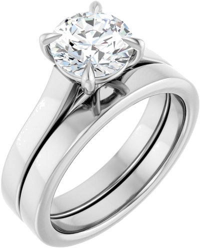 Sužadėtuvių Žiedas „Claw-Prong“ 14k white gold Round 7.4mm (6)